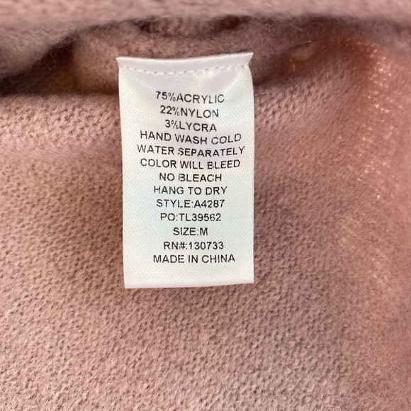 Umgee Tiered Ruffle Sleeve Sweater Women’s Medium Dusty Rose Soft Girly Feminine - Picture 4 of 8